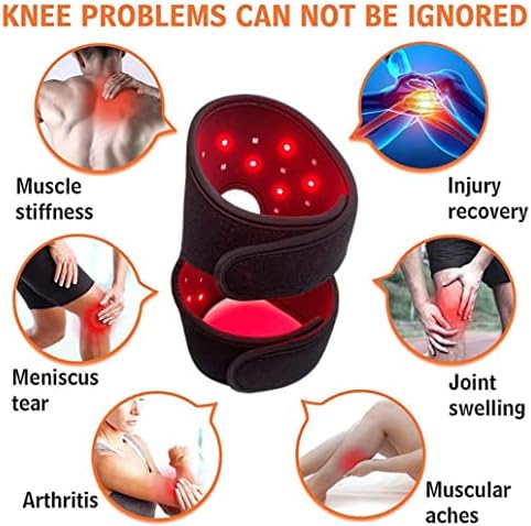 （2 pakiranja） Crvena i infracrvena svjetlosna terapija omota za zglob koljena, jastučići za terapiju svjetlosnom infracrvom s timerom
