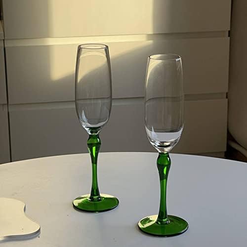Francuska šalica za šampanjac srednje berbe, šalica za domaće slatko vino, smaragdno zelena čaša za namakanje vina