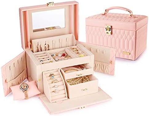 Kutija za nakit Kutija za nakit pukatiranje metalne brave višeslojni višeslojni veliki kapacitet za skladištenje nakita vjenčani rođendan