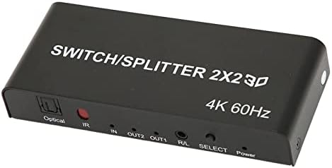 Dauerhaft HD multimedijski prekidač sučelja, funkcija ekstrakcije zvuka 2 u 2 Out Switch 2 u 2 out 100-240V za trgovački centar za
