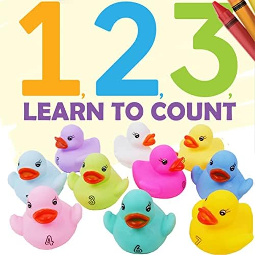 10 pakiranja: Brojevi brojenja gumenih patki šarene igračke za kupanje - 1, 2, 3 Naučite brojati numeriranje rano učenje Obrazovno