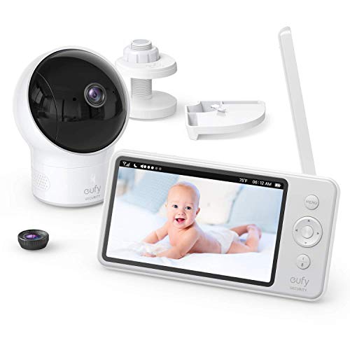 Baby Monitor, Eufy Security SpaceView S Video Monitor, Mir za nove mame, 5-inčni LCD zaslon, obuhvaćena je 110 ° širokokutna leća,