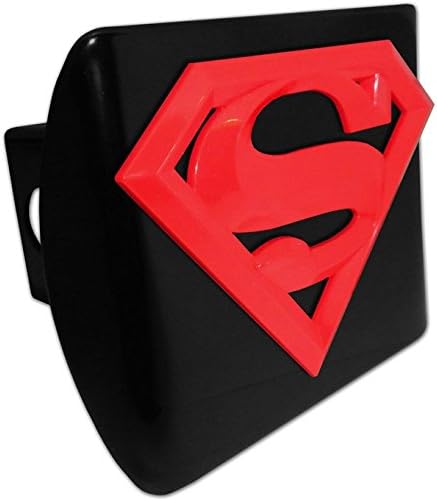 Elektroplate Superman Red Emblem na pokrovu Black Metal Hitch