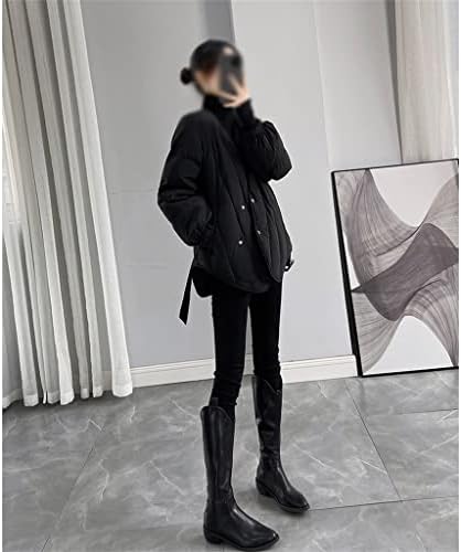 Liuzh crni kratak jakna ženski zimski korejski stil vitki kaput struka
