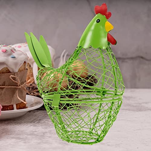 Žičana košarica u obliku piletine držač jaja u obliku piletine Farmer košara za sakupljanje svježih jaja prijenosna košarica za prikupljanje