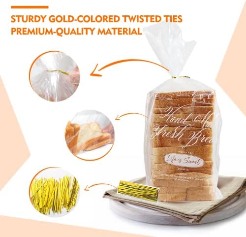 100 pakiranja plastičnih vrećica za kruh s vezicama, tiskane vrećice za kruh od 8,4,18 inča, pekarski proizvodi za poklone za domaći