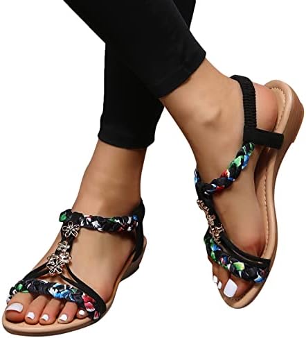 Ženske cipele s ravnim perlama sandale sandale plaže tange ravne papuče plaže ravne papuče za žene sandale
