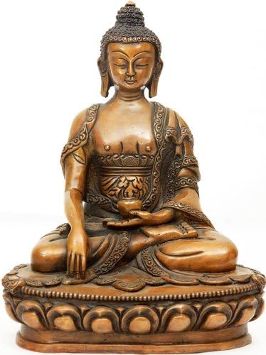 Egzotična Indija Lord Buddha sjedila u gesti Zemlje, 8 & quot visina, smeđa