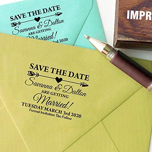 Printtoo Custom Spremi datum pozivnice za vjenčanje Personalizirani pečat montirane na drva
