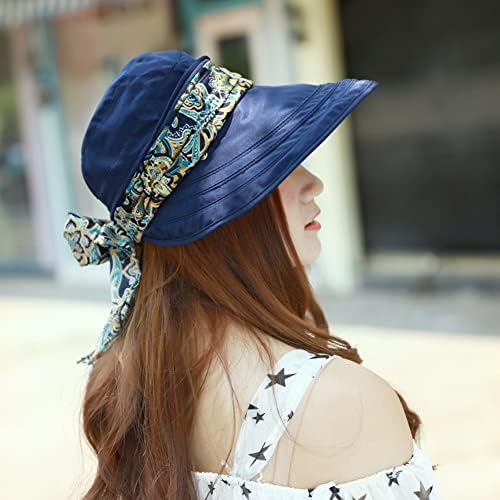 2 u 1 sklopivi sunčevi šešir s kapetama za ribolov na vratu Veliki vrh UV zaštita šešir šešir za hodanje šešira za žene djevojke mornarice