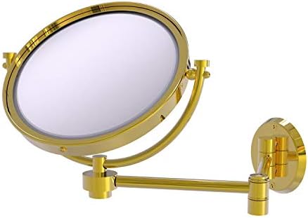 Zidno ogledalo za šminkanje od 6 do 3 do 8 inča s povećalom od 3 puta, polirani mesing