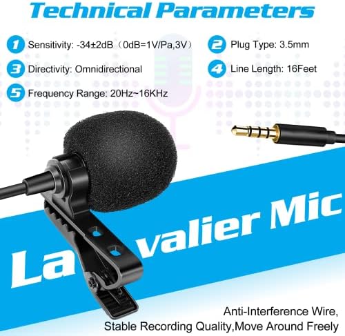 Profesionalni razred Lavalier repel Mikrofon za Huawei Matepad 10.8 Kompatibilan s iPhone telefonom ili kamerama bloganje vlogging