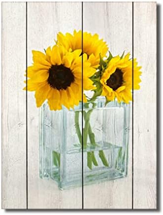 Zidni dekor suncokreta s okvirom za spavaću sobu za dnevnu sobu kupaonica blagovaonica i ured 12x16inch cvjetovi platno art žuta cvjetna