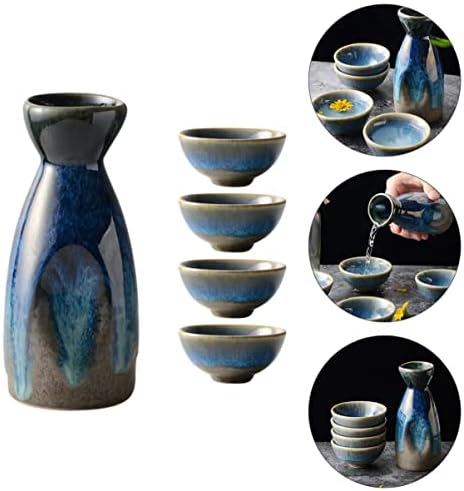 Bestonzon sake šalice keramike sake set tradicionalni japan keramički japansko sake čaše japansko sake set topliji set, antikvitete
