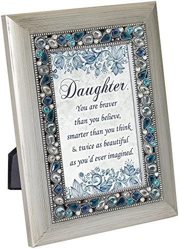 Vikendica Garden kćer hrabra pametnija lijepa draguljarna srebrna boja 4 x 6 Easel stražnji okvir za fotografije