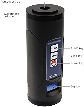UXZDX CUJUX Digitalni kalibrator razine razine zvuka 94DB & 114db za 1/2 i 1 inčni mikrofon, profesionalni alat za kalibraciju decibela