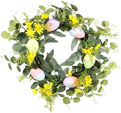 Tjlss uskršnje jaje eukaliptus vijenac umjetni cvjetni prozorski prozori viseći dekor vijenaca za kućni uskrsni ukras