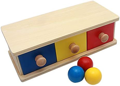 Malici Montessori Materijali drvene kutije za ladicu od tri boje s loptom obrazovnim predškolskim treningom dojenčad
