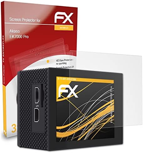 Zaštitnik zaslona AtFolix prikladan za Akaso EK7000 Pro, Zaštita zaslona protiv refleksnih i šokarskih filmova FX zaštitnika