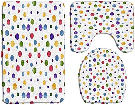 Polka dot prostirka za kupanje šarene geometrijske doodle točkice akvarel Dugini krugovi okrugli mjehurić moderni minimalizam klasična