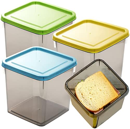 * 3 pakiranja spremnika za sendviče za kutiju za ručak, spremnici za skladištenje hrane za višekratnu upotrebu, spremnici za pripremu