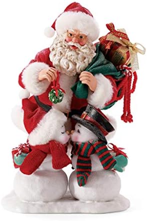 Odjel 56 Božićne tradicije Santa snježni poljupci figurice, 10,5 inča, višebojan