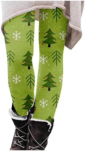 ZDDO božićne joga gamaše za žene, rastezljive hlače za vježbanje visokog struka Xmas Plead Print 2022 Zimske joga hlače
