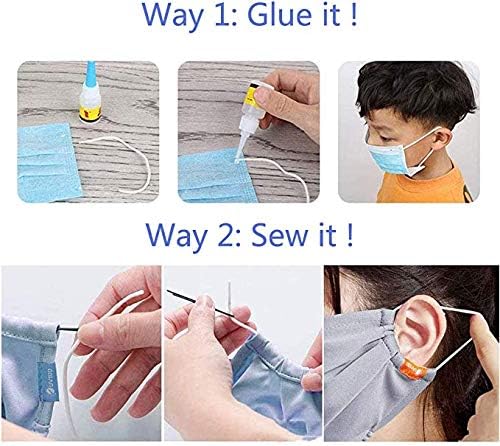 Elastični remen, bijeli kabel za vezanje uha, elastično uže za vezanje uha, ručno izrađena vezica za šivanje ,1/8 inča)