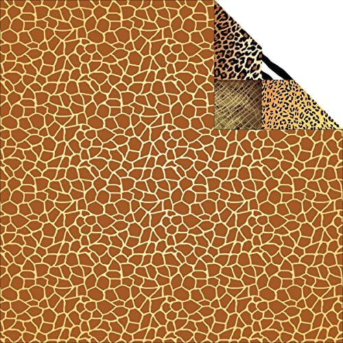 Dvostrani karton s džunglom 12 x12 -giraffe / prodaje se kao paket od 25