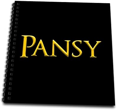 3Drose Pansy Common Woman Ime u Americi. Žuto na crnoj šarmu - crtanje knjiga