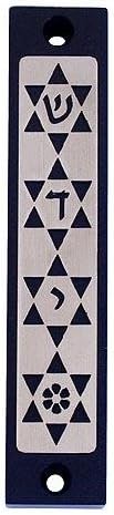 Baltinester Agayof četiri zvijezde Davida izrezanih Mezuzah 2 x 10cm - crno