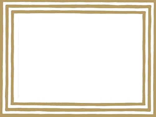 Caspari zabavne pruge granice s zlatnim folijskim karticama, kutija od 10