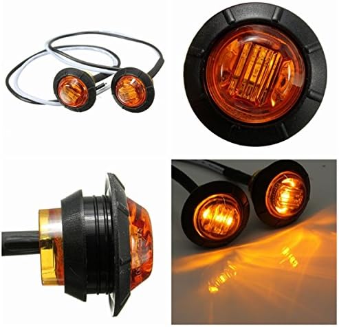 10 kom Amber LED stražnja bočna svjetla s nosačem 3/4 inča za kamione, prikolicu, oznaku kabine, oznaku kombija, nautičko LED svjetlo