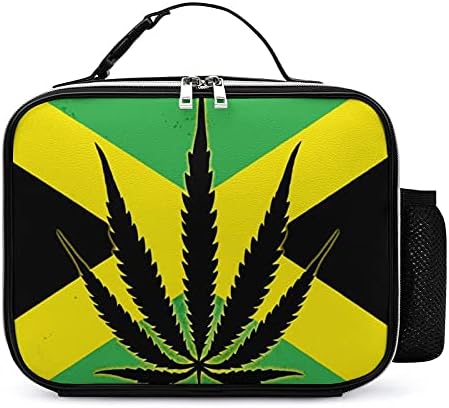 Zastava Jamajke s lišćem marihuane višekratna torba za ručak izolirana kutija za ručak kontejner za uredski posao piknik putovanja