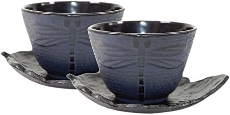 2 tanjur za crni čaj Blue Dragonfly od lijevanog željeza Teacup hobnail dot japanski stil ~ plaćamo vaš porez na promet