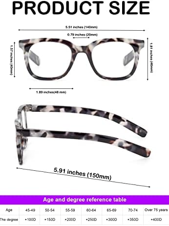 CollodDiss Prevelike naočale za čitanje za žene muškarce, kvadratni okvir Blue Light Blokirajući čitatelje, modne proljetne zglobove