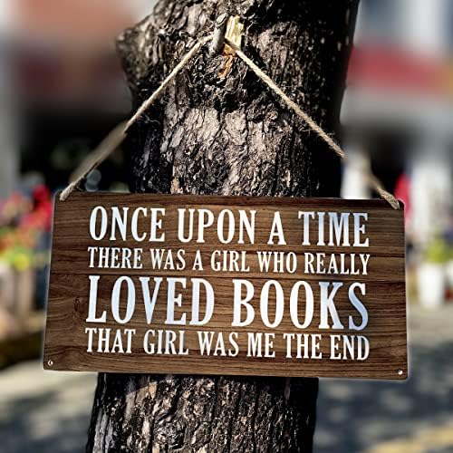 Ljubitelji knjige zidnih ukrasa u stilu zemlje Bila je djevojka koja je zaista voljela knjige drvene znakove rustikalno viseće zidne