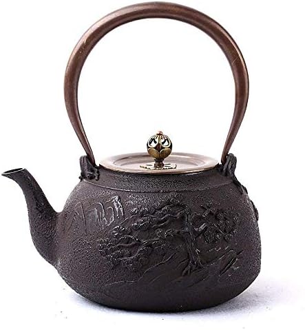 Teapot od lijevanog željeza Od vrkava čaj kuhana voda od lijevanog željeza 1,3L Unkoted ručno izrađeni stari željezni čajnik od lijevanog
