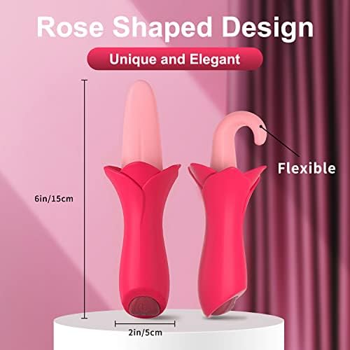 Seksualne igračke u obliku ruže za žensku klitorisanu seksualnu igračke g Spot vibrator 10 načina rada, lepršavi jezik lizanje vibratora