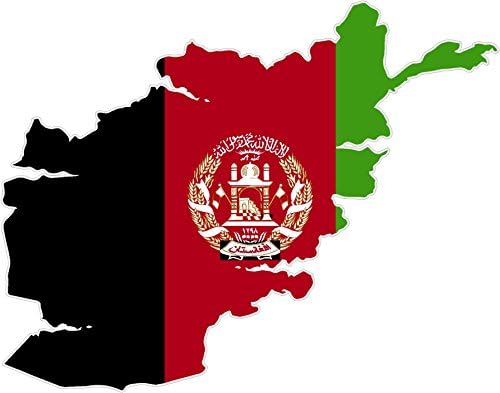 Karta s zastavom unutar Afganistana 4x4.5 Naljepnica simbola naljepnica Die Cut Vinil - napravljena i otpremljena u SAD -u