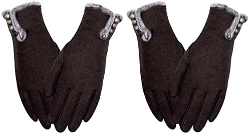 2 para ženskih zimskih toplih rukavica za zaslon osjetljiv na dodir, rukavice za slanje poruka otporne na vjetar obložene vunom i runom