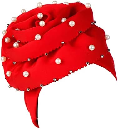 Turban Hat Pearls Kuglice raštrkane velike cvjetne čvrste boje Lady Headwear