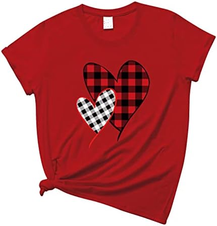 Ženske košulje, ženske bluze i vrhovi rade bluze za solidnu košulju u boji ženski ležerni okrugli vrat Valentinovo tiskana majica s
