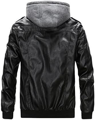 Muška PU Faux kožna jakna motociklistička jakna s uklonjivom kapuljačom jesen zima Vintage Bomber Hoodie Outlear Out