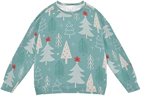 Božićna drvca snježne pahuljice tirkiznog dječaka djevojčice dukserice pulover pulover mališani dugi rukavi jesena zimska odjeća