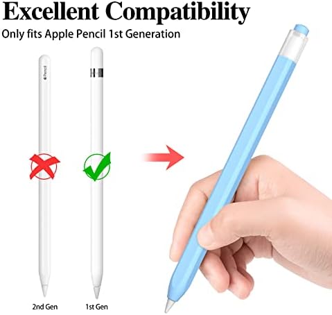 JOOSKO Klasična futrola za silikonsku olovku kompatibilna s Apple Pencil-om za naslovnicu 1. generacije, [s 5 platnenih vlaknastih