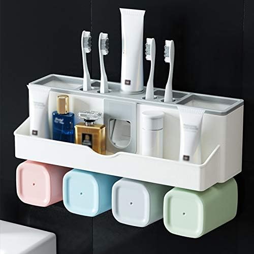 TFIIEXFL držač četkice za zube s čašama automatska pasta za cijepljenje za zube zidni nosač za spremanje kupaonice set za kupaonicu
