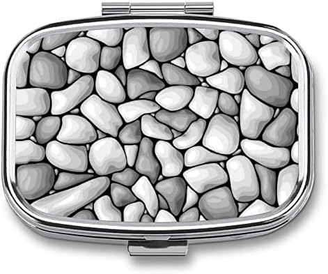 Kvadratna tableta kamena mramorna tableta kutija metal lijek za lijekove organizator tablete za džepnu torbicu i putovanja 2.2x1.6in