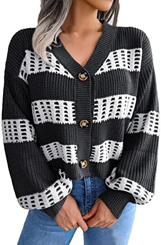 Visoki ženski kaputi Ženski otvoreni prednji komad pletenice Dugi rukavi gumb Donji labavi kratki kardigan kaputa džemperi