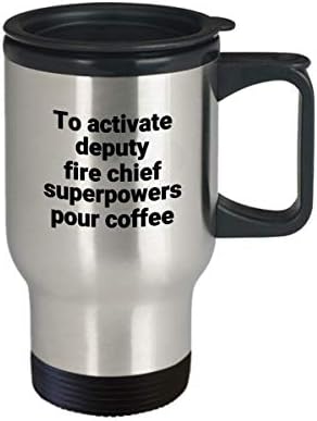 Zamjenik vatrogasnog glavnog putničkog šalice smiješna sarkastična sarkastična noviteta od nehrđajućeg čelika, ideja za poklon za kavu